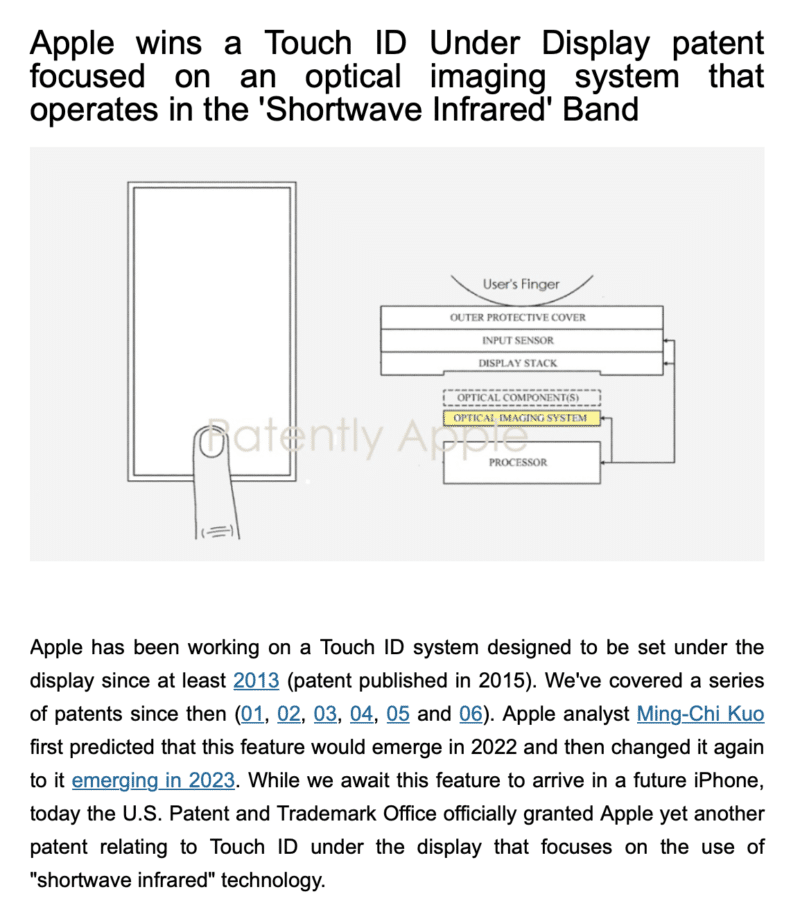 under display touch id is coming to iphone per report